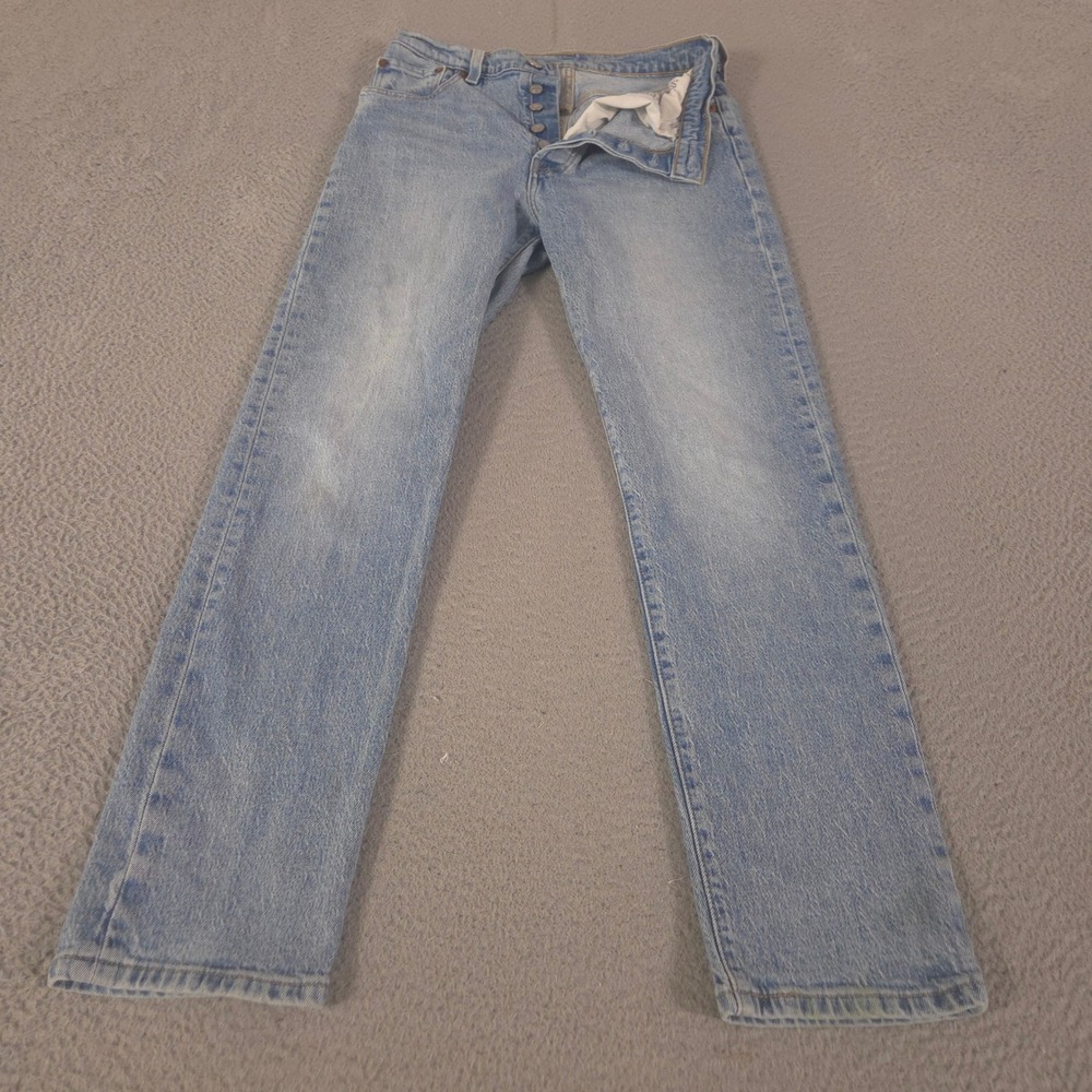 Levi's Jeans Womens 28 Light Blue 501 Original Straight Leg Button Fly Denim